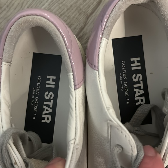 Golden goose hi star D2 white gold lilac worn once ! - Picture 3 of 12